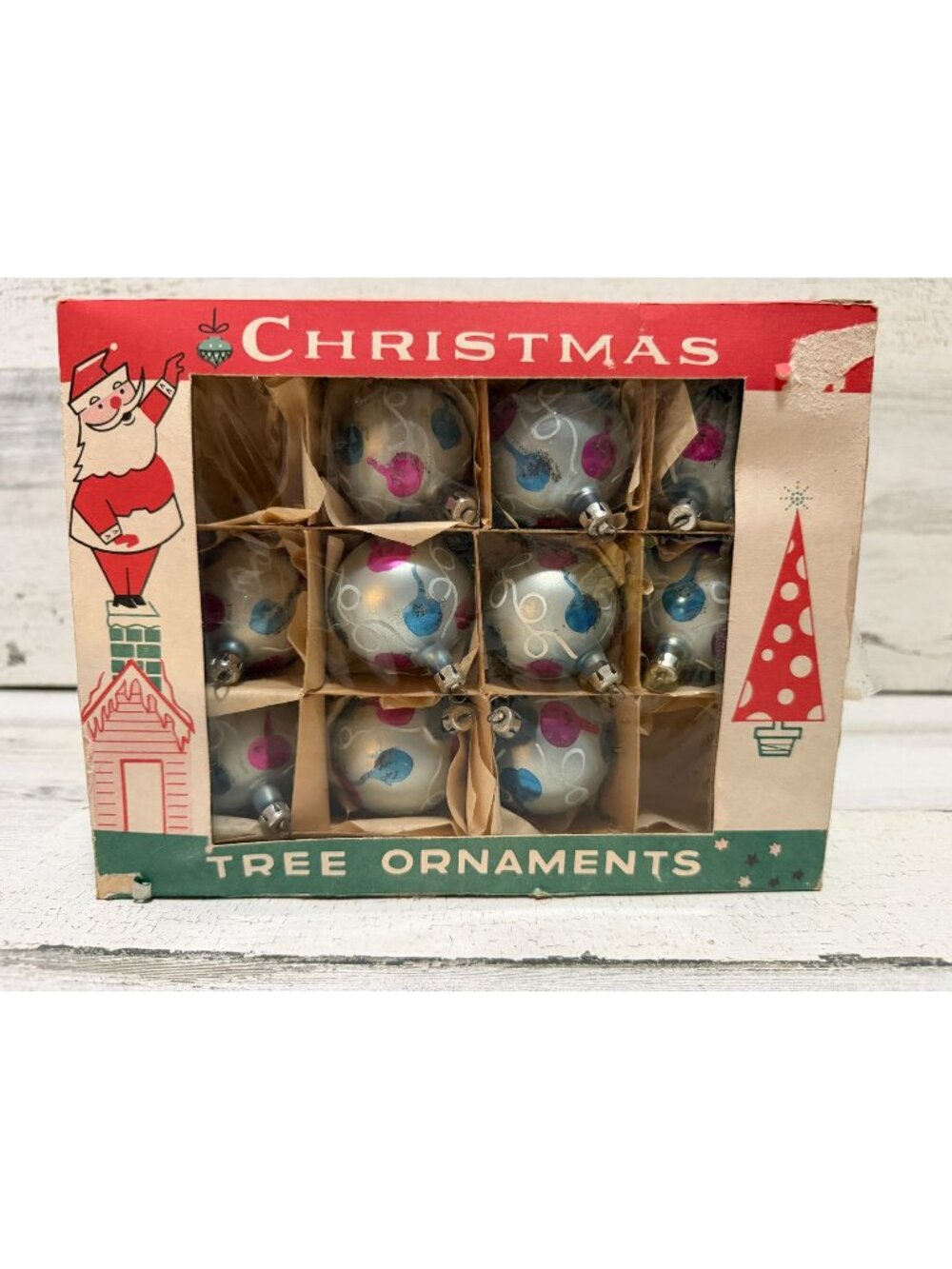 Vintage Fantasia Mercury Glass Christmas Tree Ornaments Hand-Painted Poland